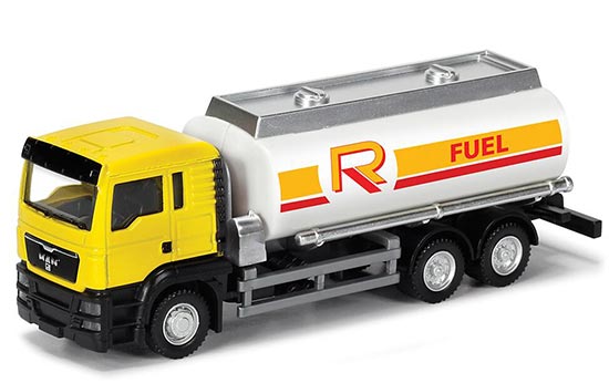 1:64 Scale Yellow Kids Diecast MAN Oil Tank Truck Toy