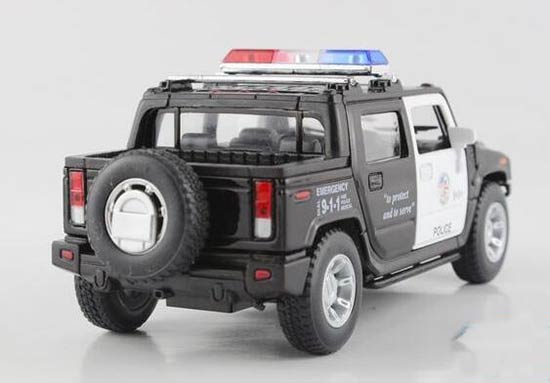 Black 1:38 Scale Kids Police Theme Diecast Hummer Pickup Toy [TA01T014 ...